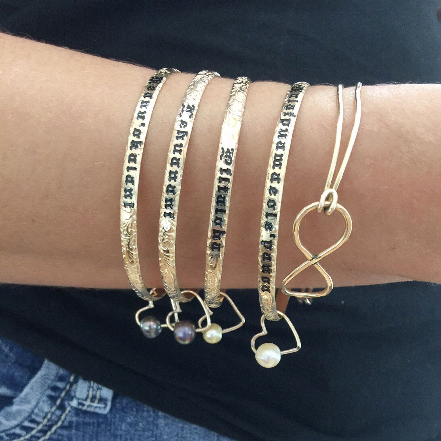 4mm Gold Filled Personalized Hawaiian Bangle In 2018 Bracelets 4mm Gold Filled Personalized Hawaiian Bangle
