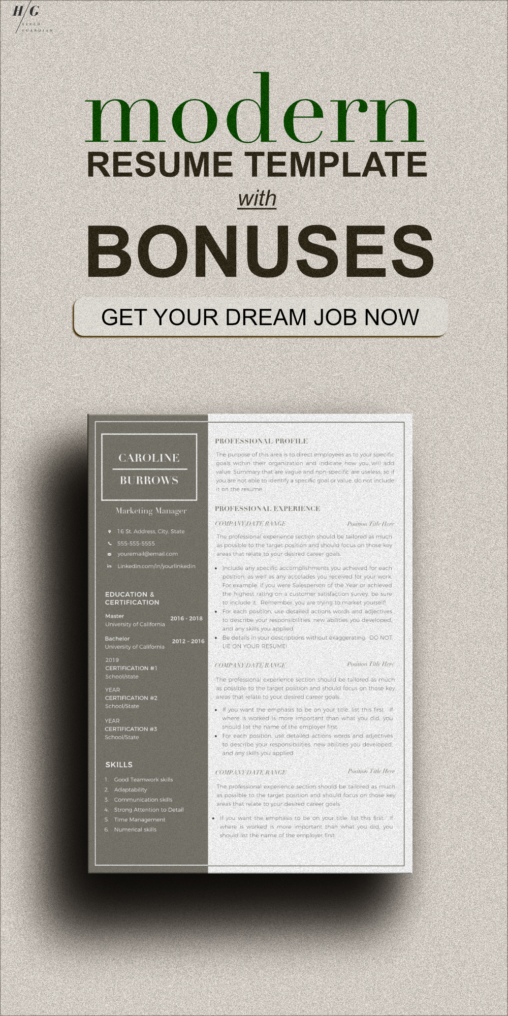 Having an attractive resume is crucial when looking for a new career or thinking of stepping up your job. That is why we created an office manager resume, college resume, Nurse Resume, Teacher resume, or your first resume template to ace your Job hunting. This Templates Include RESUME WRITING TIPS or RESUME GUIDE with how to write your cover letter as well. These include matching cover letter templates and Reference sheet template. College Resume, Business Resume, Nursing Resume, Manager Resume, Teacher Resume, Minimalist Resume Template, Modern Resume Template, Cv Template, Resume Templates