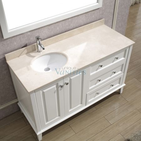 55 inch bathroom vanity single sink 55 inch single sink bathroom vanity with choice of top in white uvabliwh55 55 inch bathroom vanity single sink 55 inch single sink bathroom vanity with choice of top in white uvabliwh55