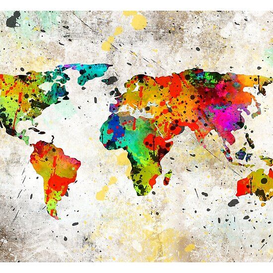 Map Of The World Watercolor Water Color World Map World Map Art