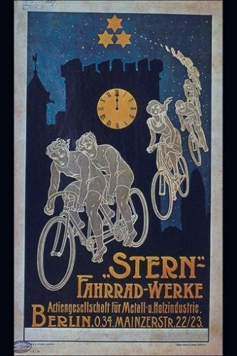 BICYCLE VINTAGE POSTER German ad RARE NEW ART PRINT