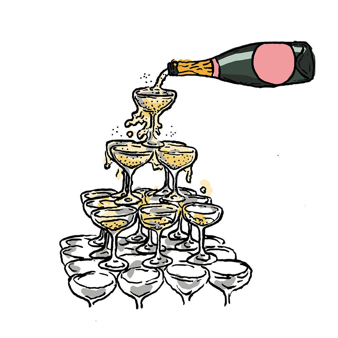 Champagne Tower Graphic Design Fun Prints champagne-tower-graphic-design-fun-prints