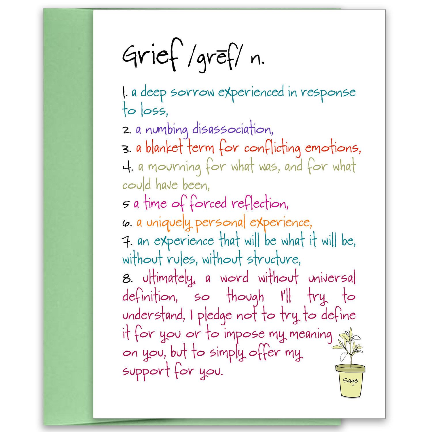 grief card sympathy card encouragement card support card