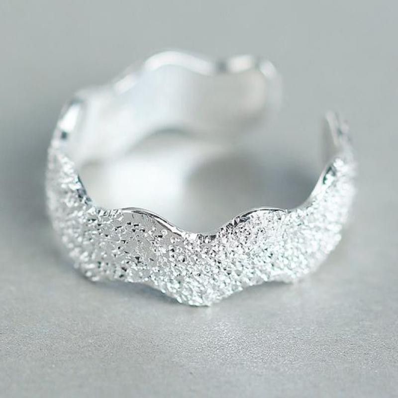 real 100 925 sterling silver rings for women simple wave design party opening adjustable knuckle