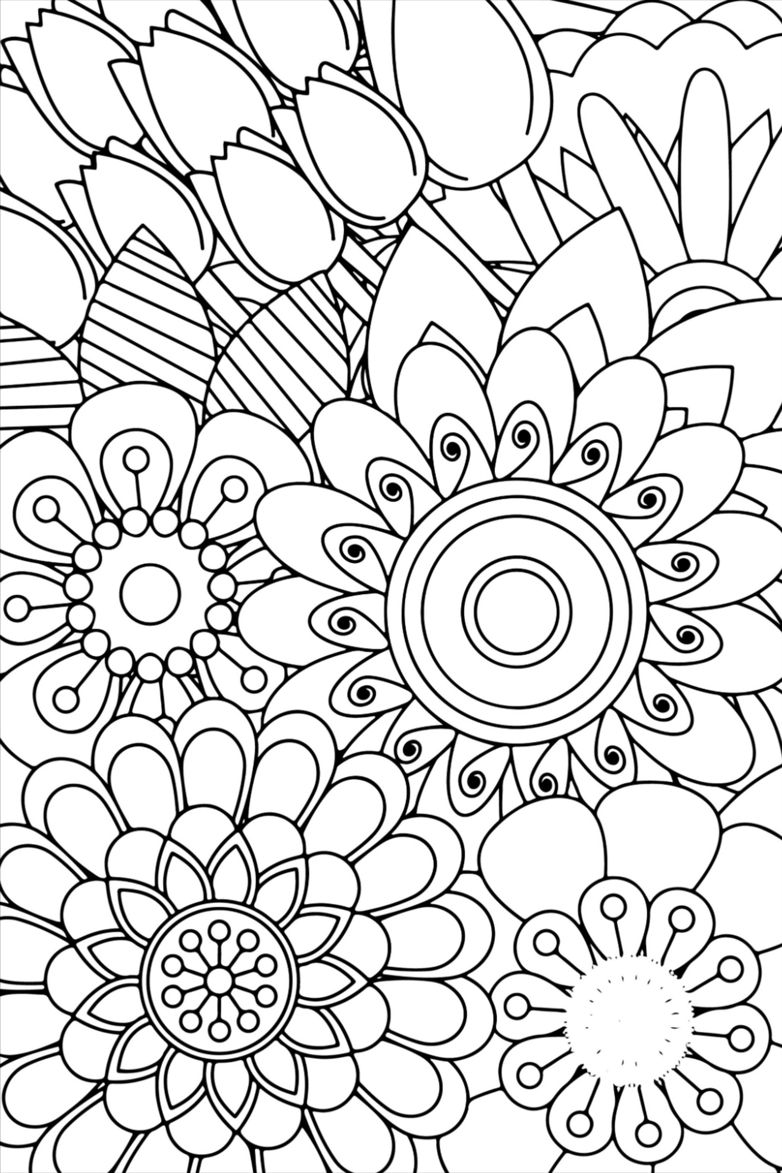 Mindful Relaxation: Flowers Adult Coloring Book & Positive Affirmations Floral Stress Relief