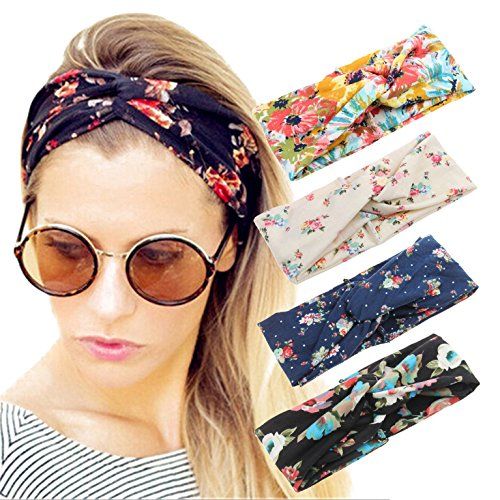 Adramata 9 Pcs Boho Headbands for Women Girls Wide Bohemian Knotted Yoga Headban
