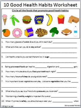 health education worksheets for grade 2