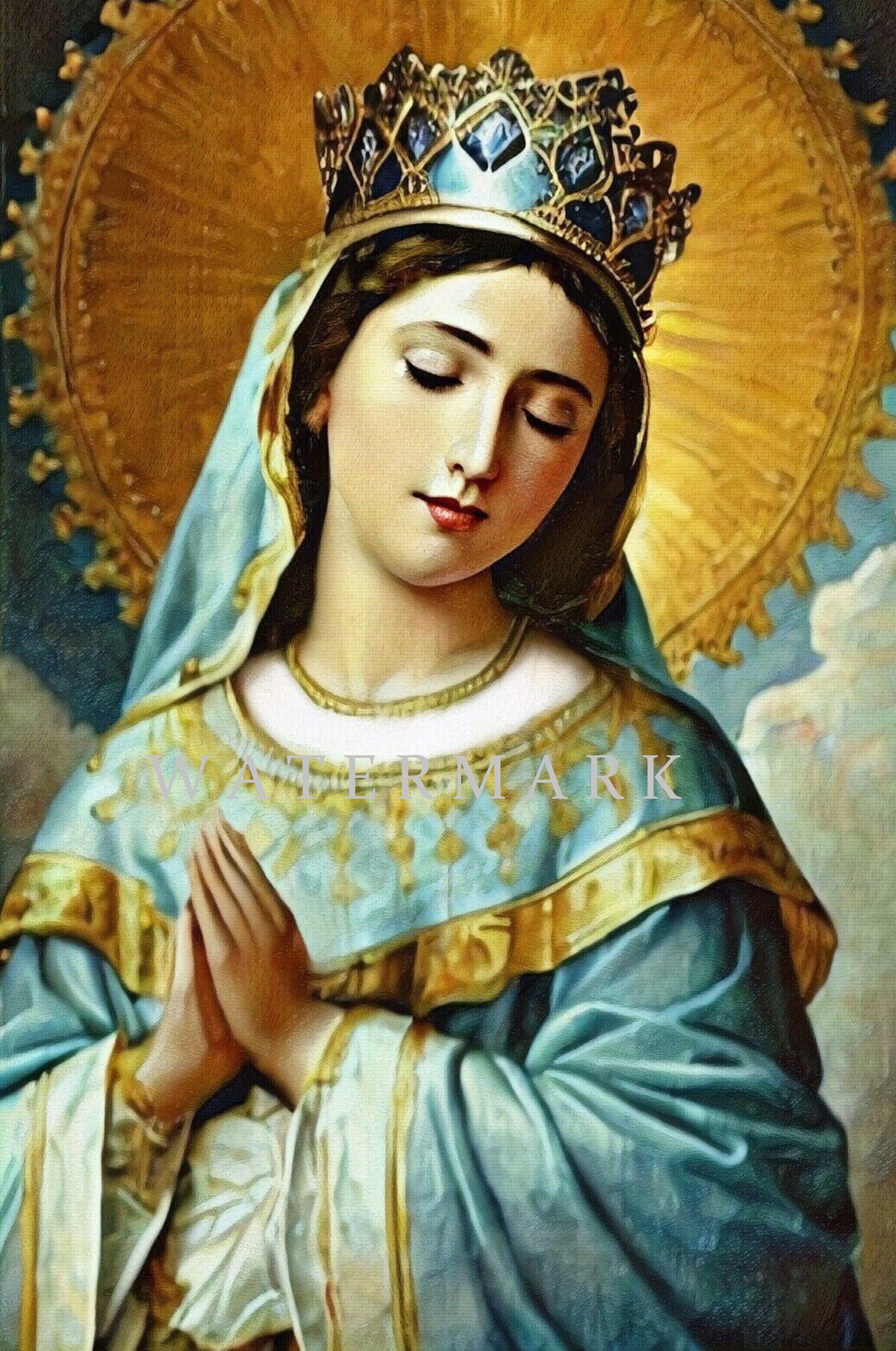 The Most Blessed Virgin Mary Queen of Heaven Custom Digital - Etsy in ...