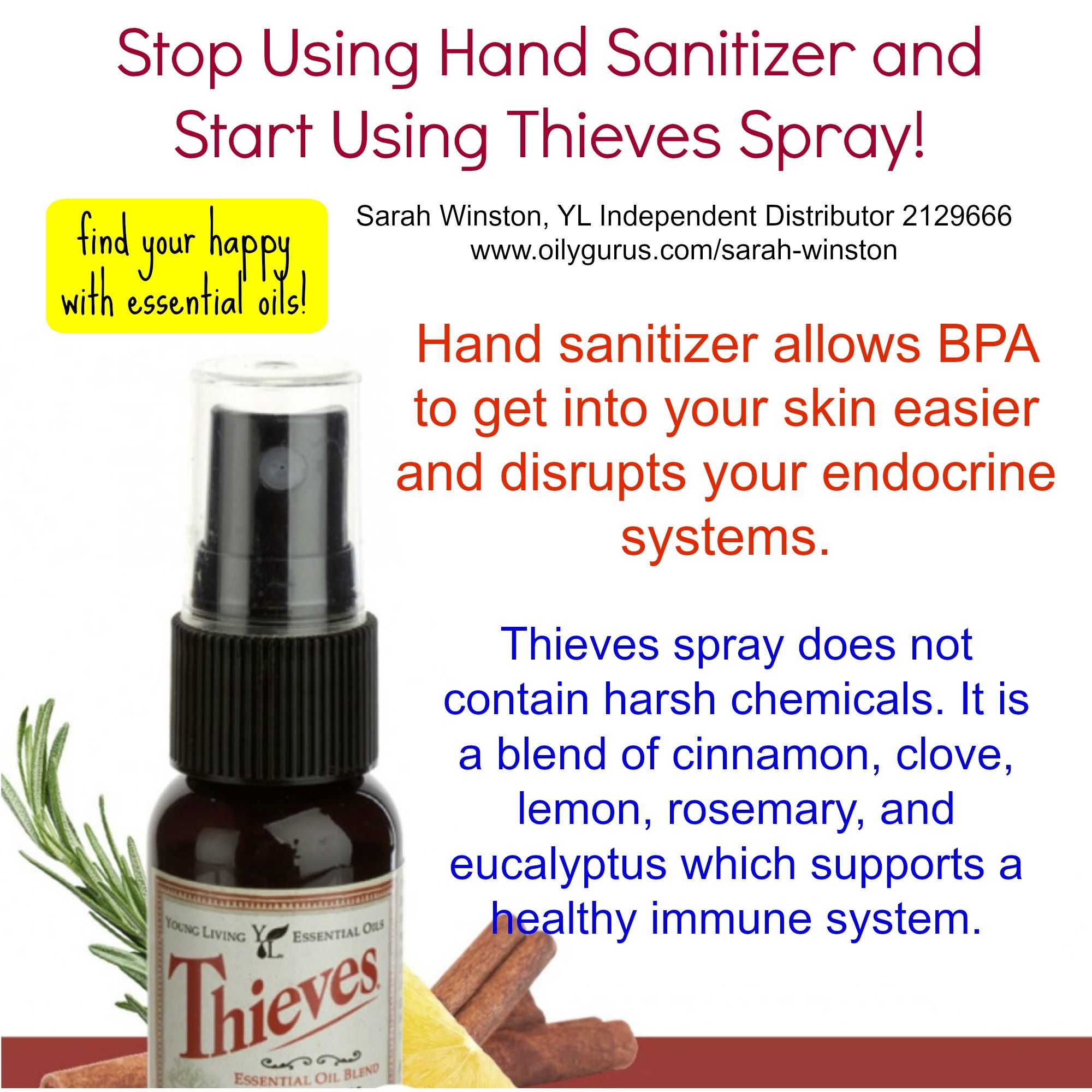 Thieves Hand Sanitizer Living Essentials Oils