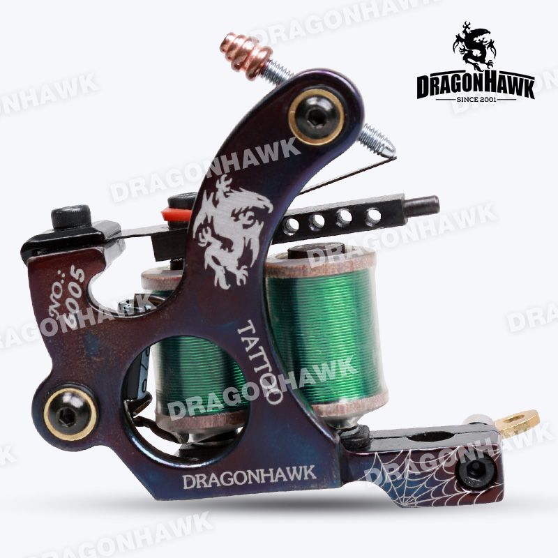 Dragonhawk Tattoo Machine Premium Iron 10 Wrap Shader