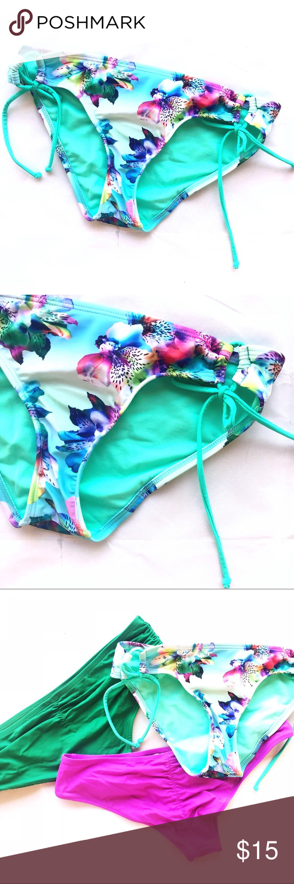 Floral Bikini Bottoms Live Love Dream Medium Floral Bikini Bottoms