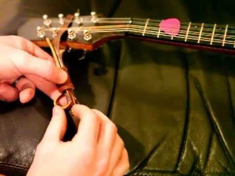 Custom Leather Brown Mandolin Strap for an A Style or F Style Instrument Strap