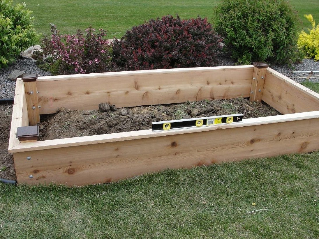 Top Raised Bed Garden Plans In Cedar Raised Garden Bed Plans For With