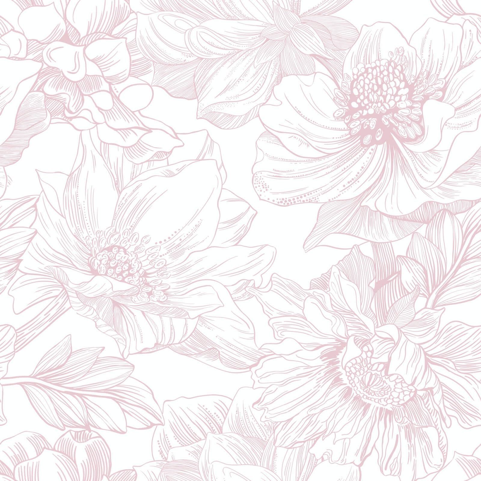 Ismoon Large Floral Peel And Stick Wallpaper Boho White Pink Contact 9ab62fa7afc19db7c7c36b9d4fc30db5