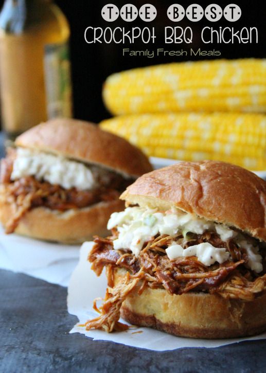 The Best Crockpot BBQ Chicken Easy Bbq Chicken, Bbq Chicken Crockpot, Bbq Chicken Recipes, Crockpot Dishes, Crock Pot Cooking, Pulled Chicken, Boneless Chicken, Easy Crockpot, Crockpot Meals