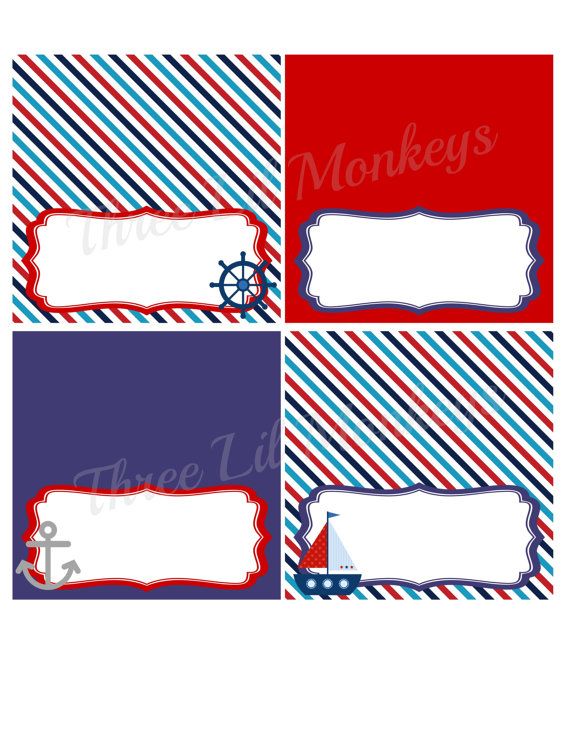 Nautical Food Label Tent Cards -DIY Printables via Etsy | Nautical food, Food labels, Ocean ...