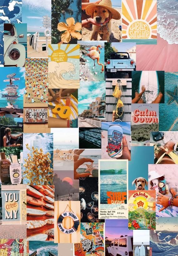 beach VSCO aesthetic photo wall collage kit