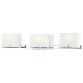 Volume Lighting Sharyn 3 Light 8 In Chrome Indoor Bathroom Vanity Wall Sconce Or Wall Mount With Frosted Glass Square Rectangle Shades 1153 3 Bathroom Light Fixtures Wall Light Fixtures Wall Sconce Lighting