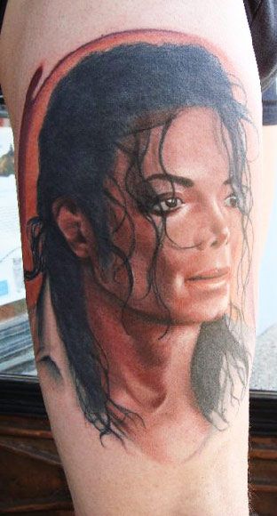 Michael Jackson Color Portrait By Lucky Tattoo Charlie S Preston Hwy Michael Jackson Tattoo Michael Jackson Pics Colorful Portrait
