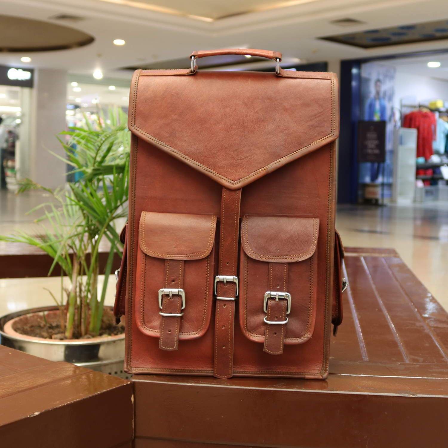 New Men/'s Leather Vintage Laptop Backpack Rucksack Messenger Bag Satchel
