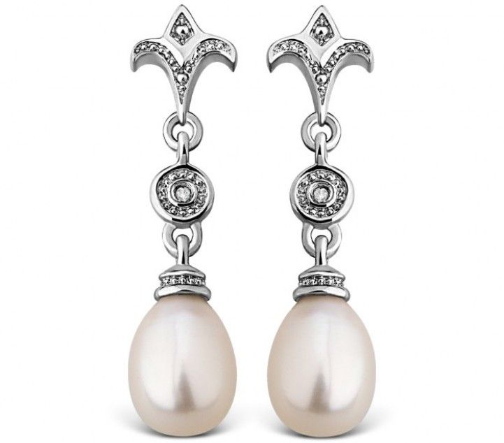Rock Lobster Designs Gold Pearl Teardrop Dangle and Drop Earrings