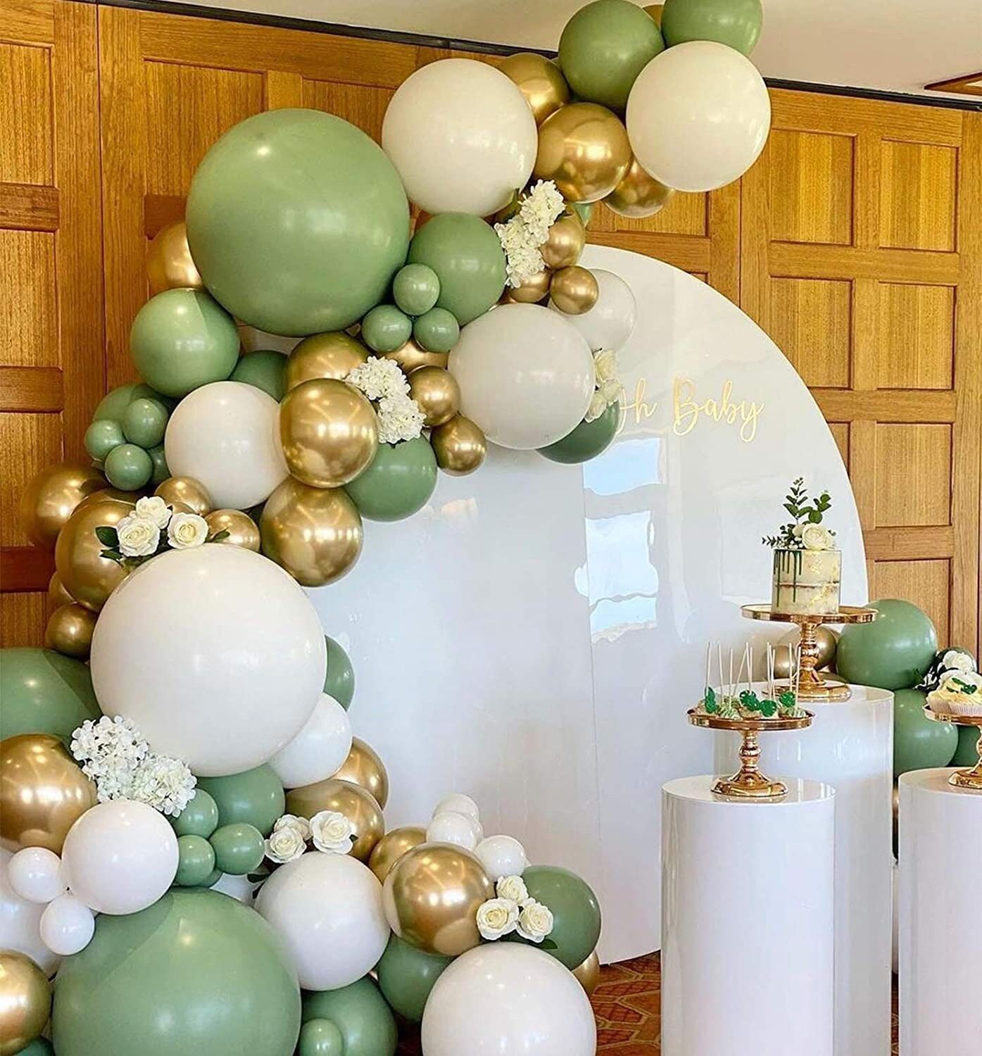 152Pcs Green Balloon Garland Arch Kit White Gold Confetti Balloons Retro Green Balloon and Gold Metallic Latex Balloons set for Bridal Wedding Birthday Balloons Baby Shower Decorations 152Pcs Green Balloon Garland Arch Kit White Gold Confetti Balloons Retro Green Balloon and Gold Metallic Latex Balloons set for Bridal Wedding Birthday Balloons Baby Shower Decorations