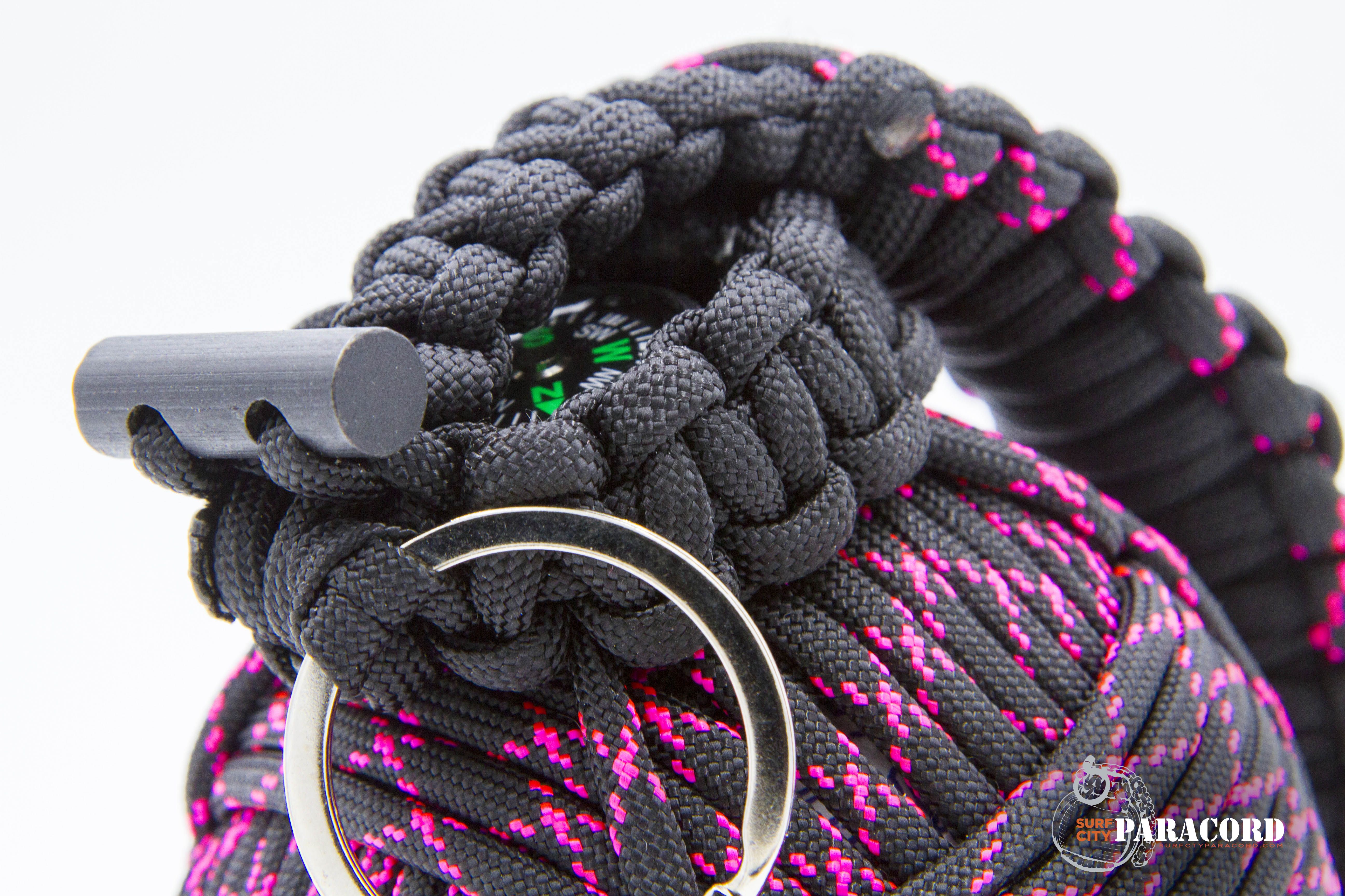 550 Paracord Survival Bracelet King Cobra Black//Pink Camping Tactical