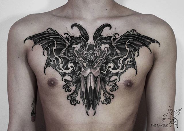 Bat And Spider Sternum Tattoo Tattoo Ideas And Inspiration Unique Tattoos Sternum Tattoo Chest Tattoo Drawings