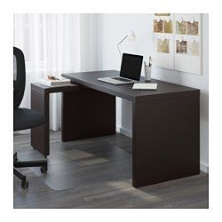 Schreibtisch mit Ausziehplatte MALM schwarzbraun | Wohnung/WG ... Schreibtisch mit Ausziehplatte MALM schwarzbraun | Wohnung/WG ...