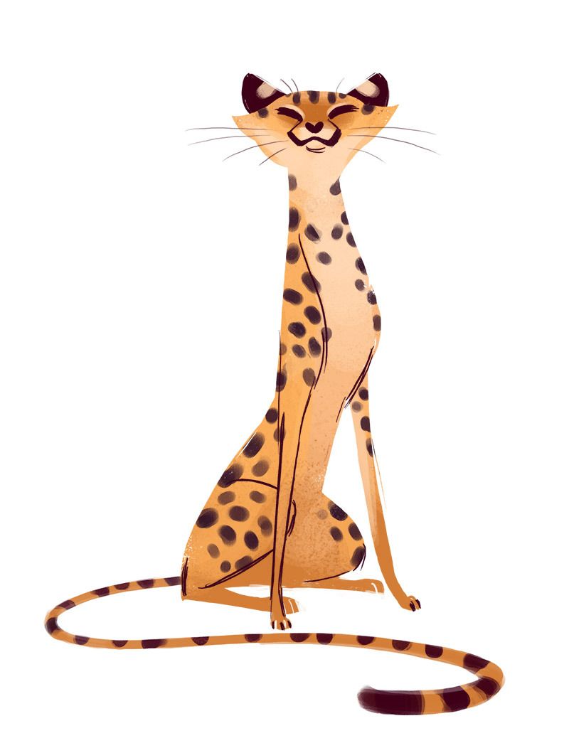 387 Happy Cheetah 動物 絵 チーター 插画 387 Happy Cheetah 動物 絵 チーター 插画