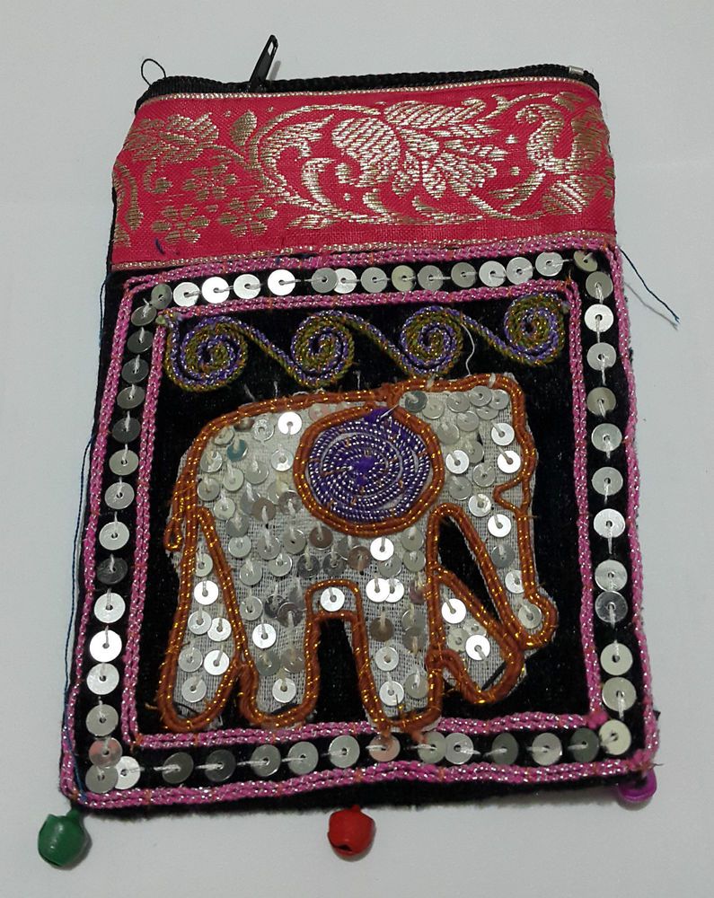 Elephant Bags Thai Handmade Cotton Mobile Phone Strap Bags Crafts Purses Green Elephant Bags Thai Handmade Cotton Mobile Phone Strap Bags Crafts Purses Green