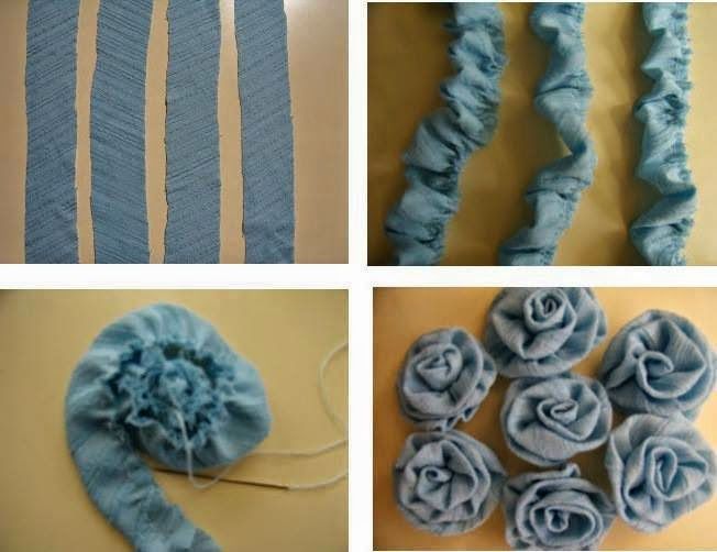 Na alta costura as flores de tecido são muitas vezes protagonistas. Não há no mundo costureiro que não as tenha utilizado em modelos mais requintados. Denim Flowers, Fabric Flowers Diy, Cloth Flowers, Fabric Roses, Diy Fabric, Felt Flowers, Handmade Flowers, Fabric Crafts, Sewing Crafts