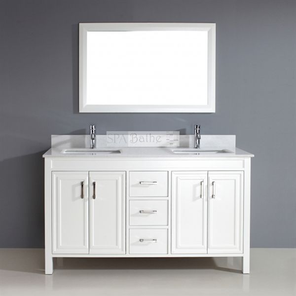 Spa Bathe Co60wht Ssc Cora Double Vanity At Lowe 39 S Canada Find Our Selection Of Bathroom Vanities Sink Vanity Sink Bathroom, Bathroom Vanity Double Sink Canada