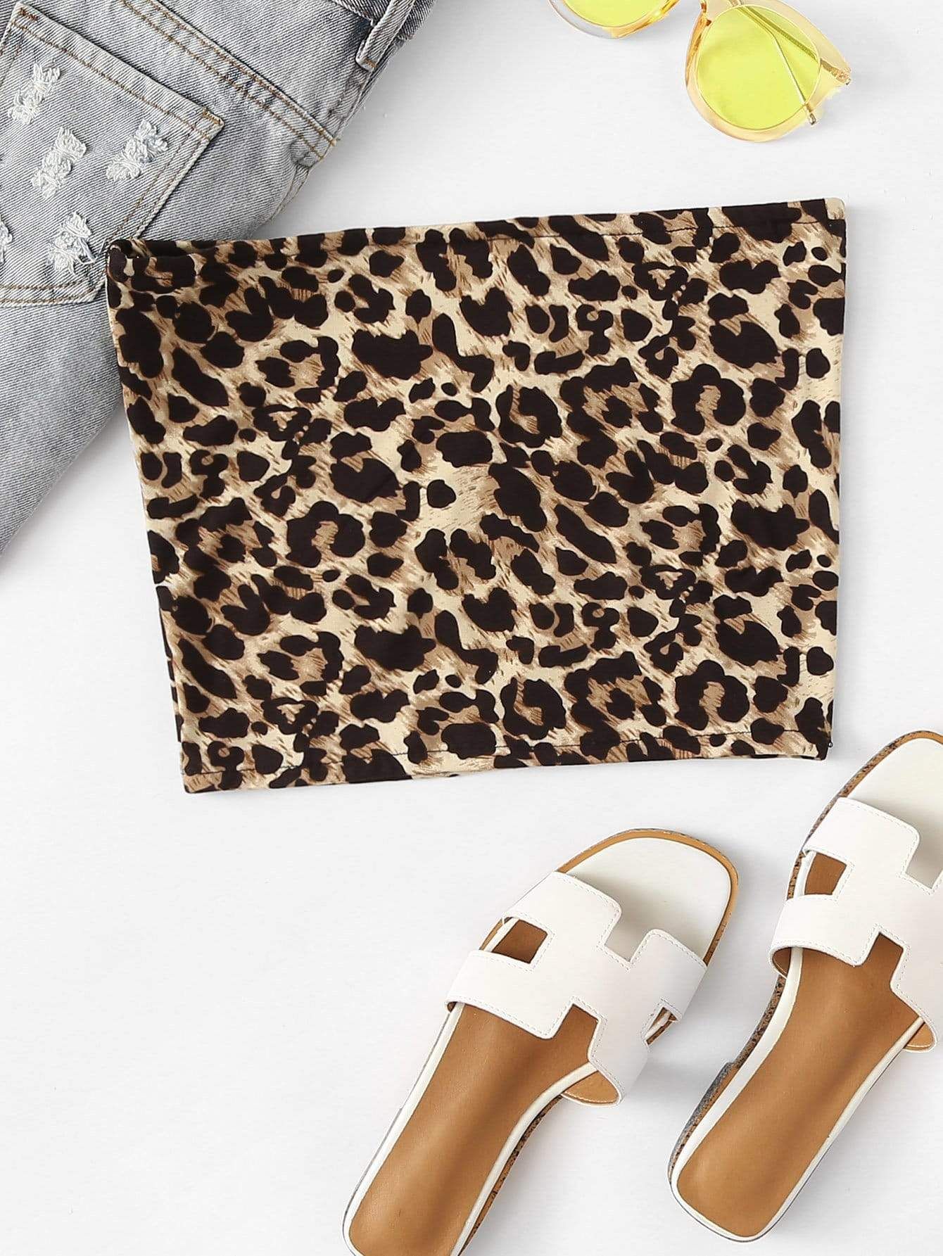 Leopard Crop Tube Top #tubetopoutfits