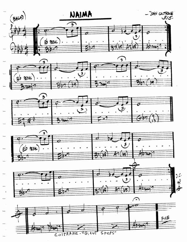 resultado de imagen para naima sheet standards de jazz pinterest naima sheet music