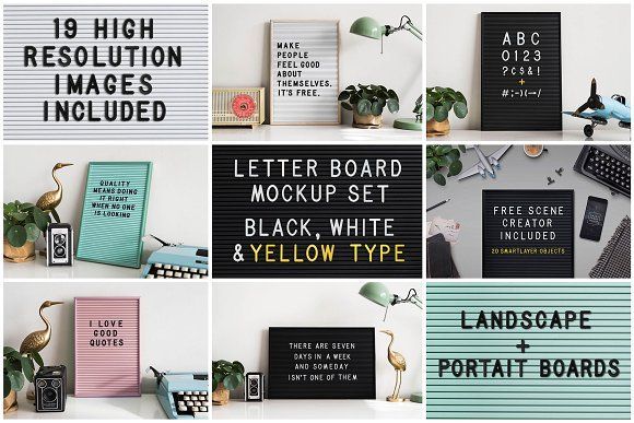 Download Graphic Design Ideas - Letter board mockup set by mactrunk ...