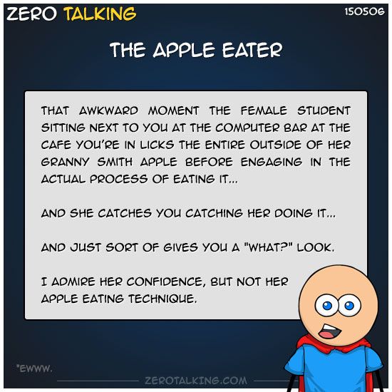 The apple eater #ZeroTalking Free Coffee, Awkward Moments, Webcomic, Eater, Quites, Nerdy, The Outsiders, Jokes, Laugh
