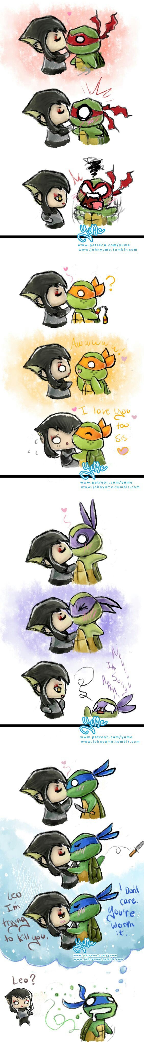 Tmnt Karai And April Kiss