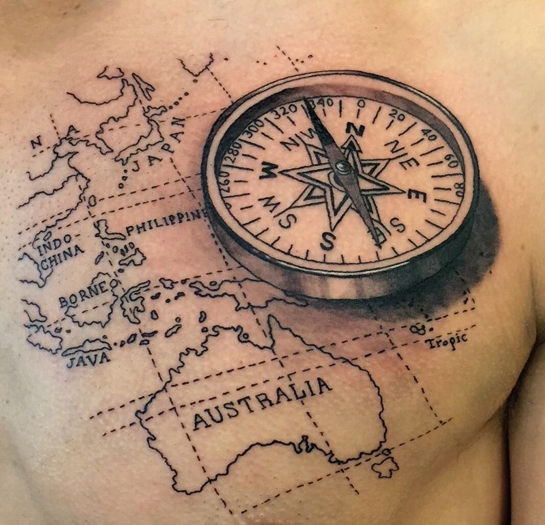 Compass Dovme Pusula Deri Compass Dovme Pusula Deri