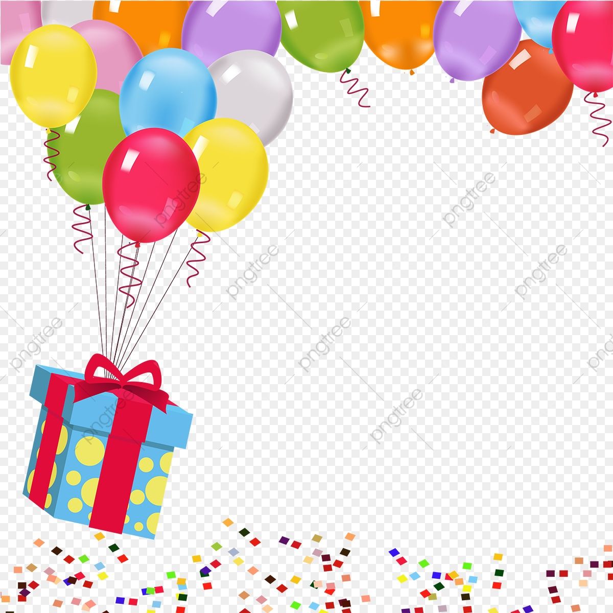 Birthday Balloons Clipart, Happy Birthday Balloon Banner, Birthday ...