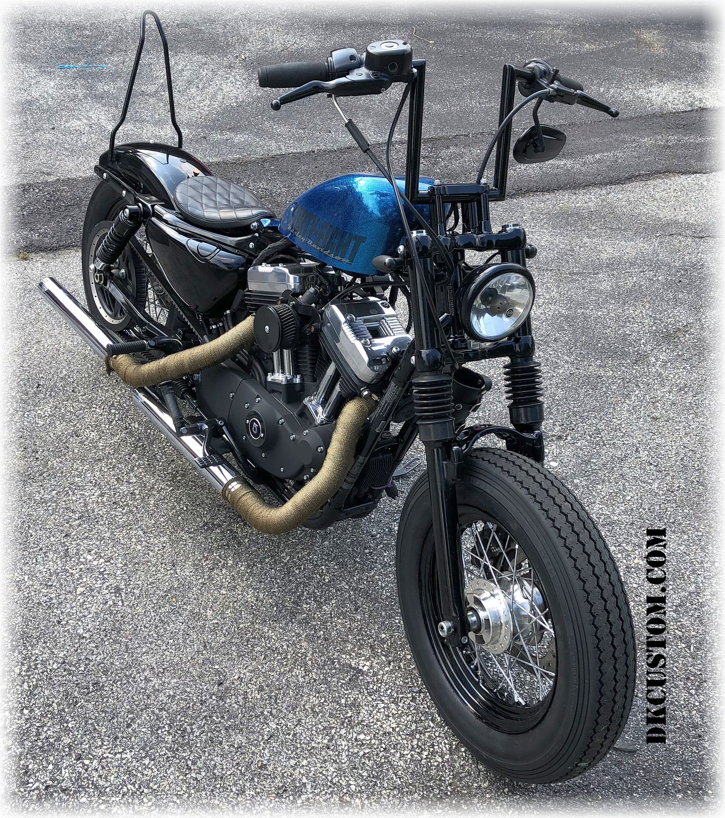 8 Inch Biltwell Murdock Risers With Biltwell Maynard Bars On A Frame Mount Sportster Harley Dyna Harley Davidson Sportster Harley Street Bob