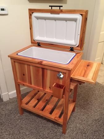 wooden cooler stand