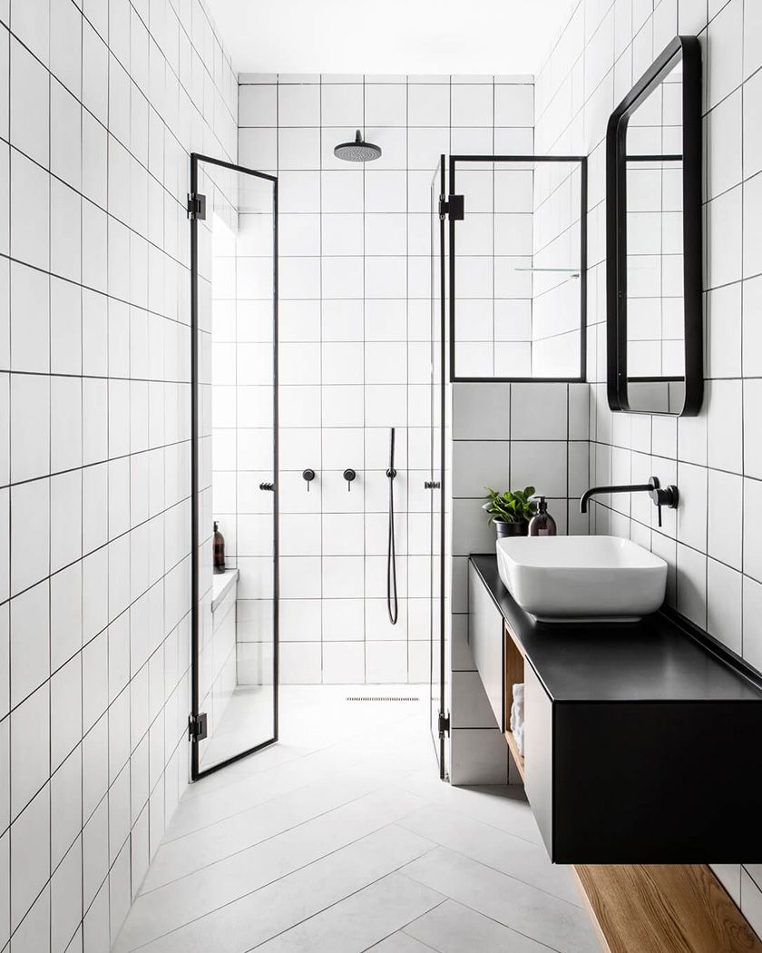 Salle de bain moderne : idées déco et inspiration | Shake My Blog Monochrome Bathroom, Modern Bathroom Design, Bathroom Interior Design, Modern Interior Design, Bathroom Decor, Bathroom Ideas, Bathroom Trends, Trendy Bathroom, Budget Bathroom