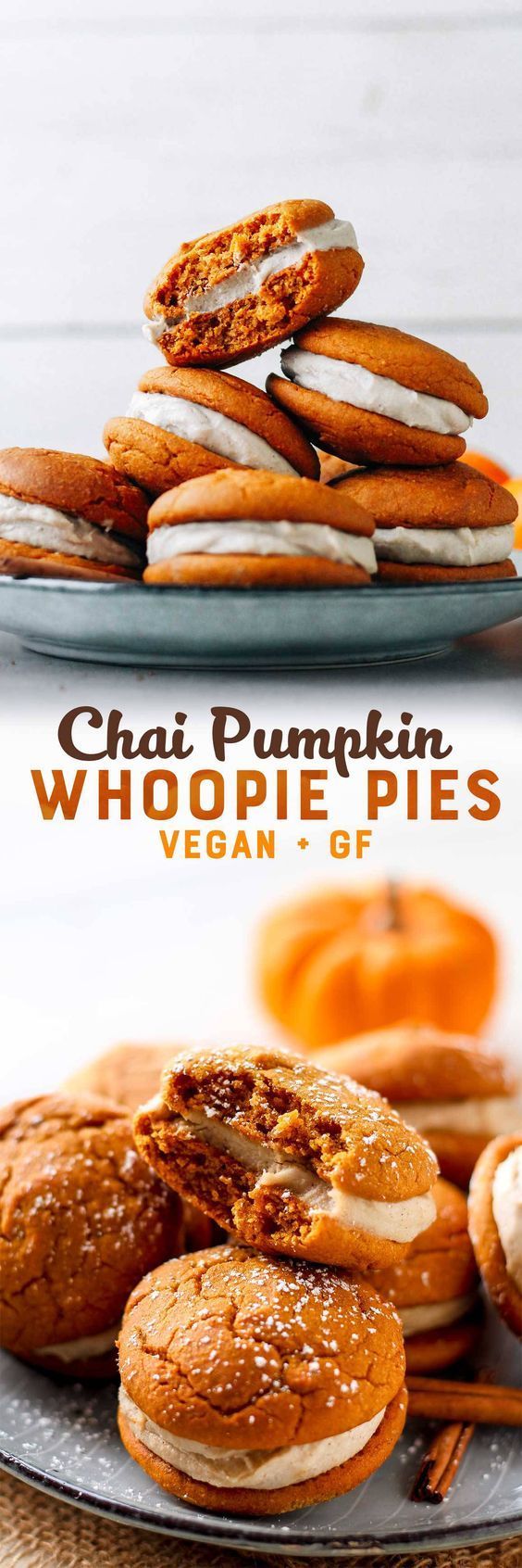 Chai Pumpkin Whoopie Pies (Vegan + GF) #desertlife