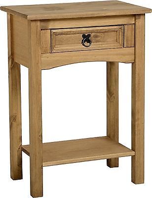 Corona Solid Mexican Waxed Pine Hall Telephone Table with ... Corona Solid Mexican Waxed Pine Hall Telephone Table with ...