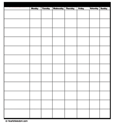 blank chore list printable