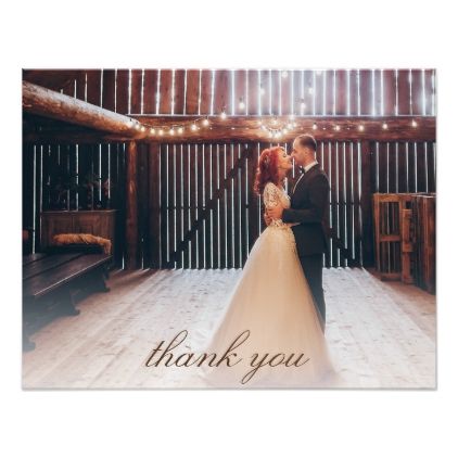Rustic Mason Jar Lights Floral Photo Thank You Card Rustic Mason Jar Lights Floral Photo Thank You Card
