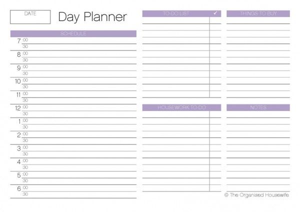 work day organizer