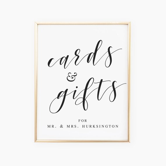 modern cards and gifts template wedding table sign cards gift table sign template