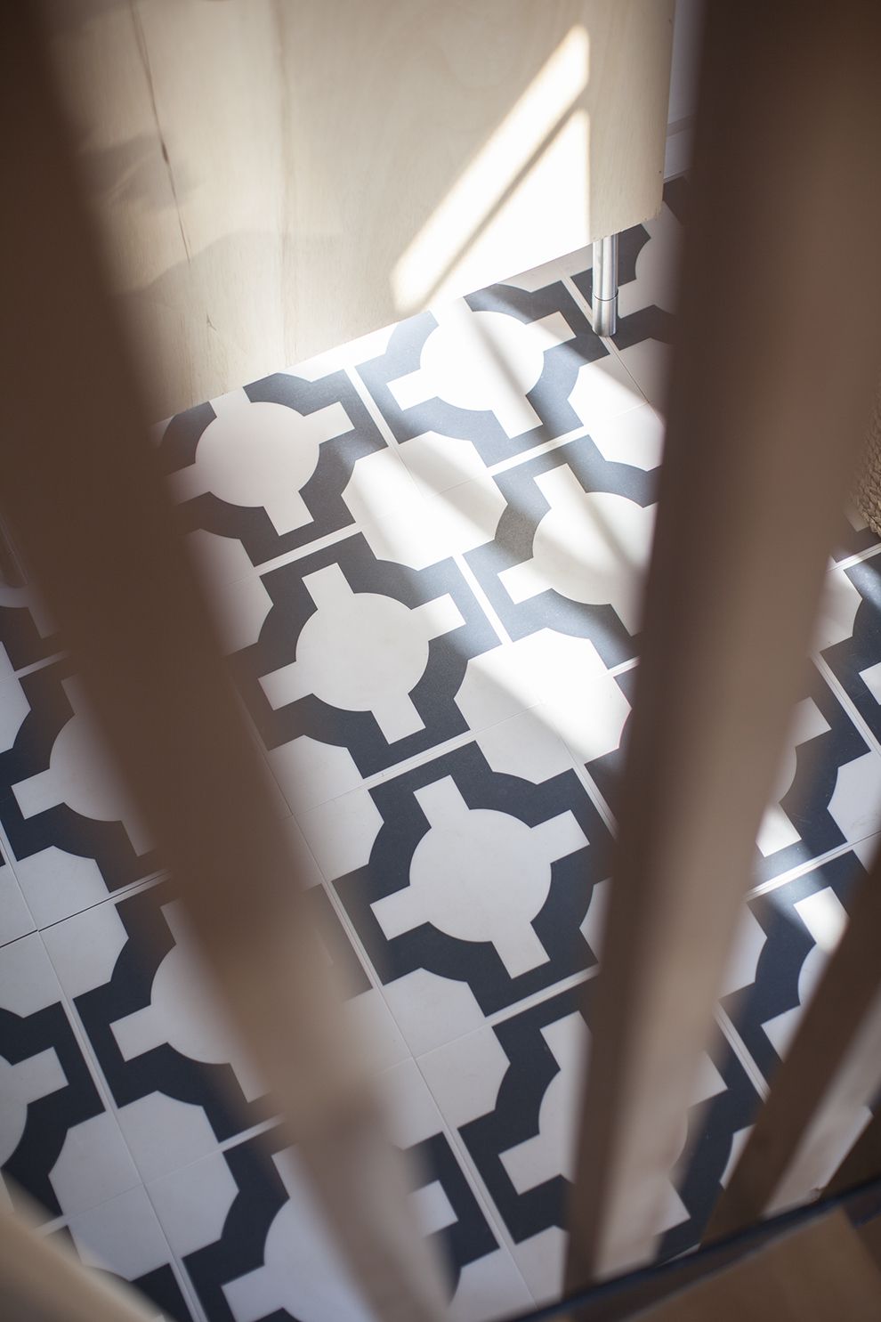 Tiled Floor - A One Bed 1930's Bungalow Renovation To A Modern Family Three Bed Home Modern Bed, Modern House, Modern Family, Bungalow Renovation, House Renovations, Rock My Style, Hexagon Tile Floor, 1930s House, Mid Century Living